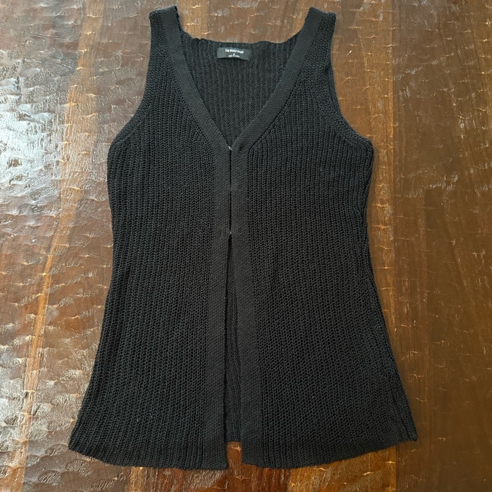 The Work Shop Black Sleeveless Knit Top